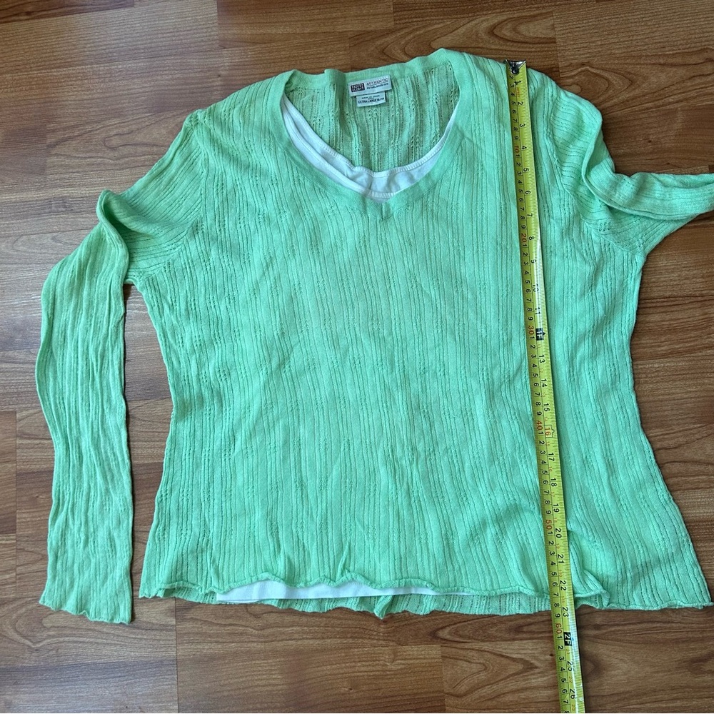 4/$15 Faded Glory green sweater - Picture 4 of 7